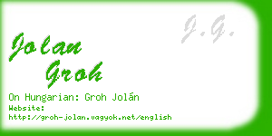 jolan groh business card